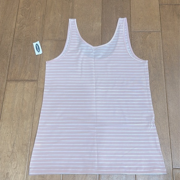 Stripe Sleeveless Tank Top White & Pink - Picture 3 of 4